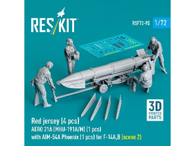 Modern Red Jersey (4 Figures) - Aero 21a (Mhu-191a/M) (1 Piece) With Aim-54 A Phoenix (1 Piece) For F-14 A/B - Scene 2 (3d-print