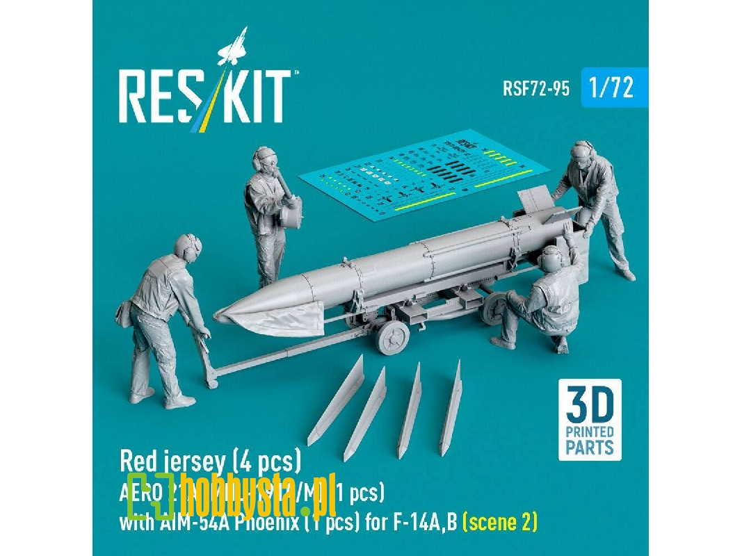 Modern Red Jersey (4 Figures) - Aero 21a (Mhu-191a/M) (1 Piece) With Aim-54 A Phoenix (1 Piece) For F-14 A/B - Scene 2 (3d-print