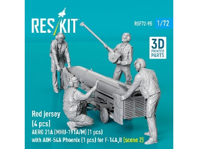 Modern Red Jersey (4 Figures) - Aero 21a (Mhu-191a/M) (1 Piece) With Aim-54 A Phoenix (1 Piece) For F-14 A/B - Scene 2 (3d-print