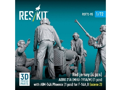 Modern Red Jersey (4 Figures) - Aero 21a (Mhu-191a/M) (1 Piece) With Aim-54 A Phoenix (1 Piece) For F-14 A/B - Scene 2 (3d-print