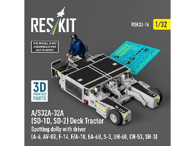 A/S32a-32a (Sd-1d, Sd-2) Deck Tractor Spotting Dolly With Driver For A-6, Av-8b, F-14, F/A-18, Ea-6b, S-3, Uh-60, Ch-53, Sh-3 (3