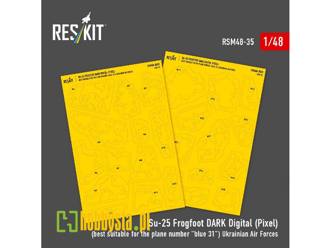 Sukhoi Su-25 Frogfoot - Dark Digital (Pixel) Ukrainian Air Forces (Pre-cut Painting Masks ) - image 1