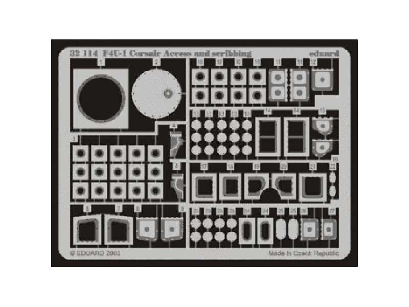 F4U-1 access and scribbing templates 1/32 - Trumpeter - image 1