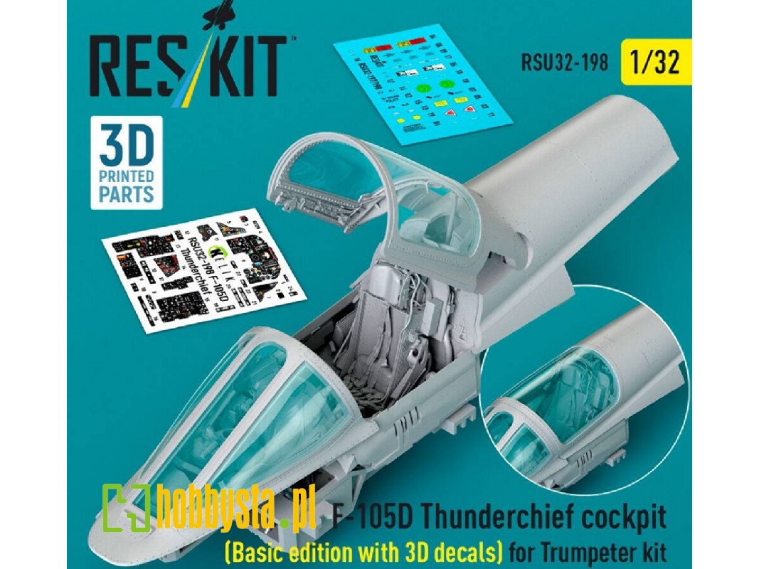Republic F-105 D Thunderchief - Cockpit Basic Edition With 3d-decals (For Trumpeter Kits / 3d-printed) - image 1