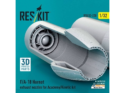 Mcdonnell Douglas F/A-18 Hornet - Exhaust Nozzles (For Academy & Kinetic Kits / 3d-printed) - image 3