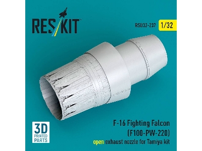 Lockheed Martin F-16 Fighting Falcon - F100-pw-220 Open Exhaust Nozzle (For Tamiya Kits / 3d-printed) - image 1
