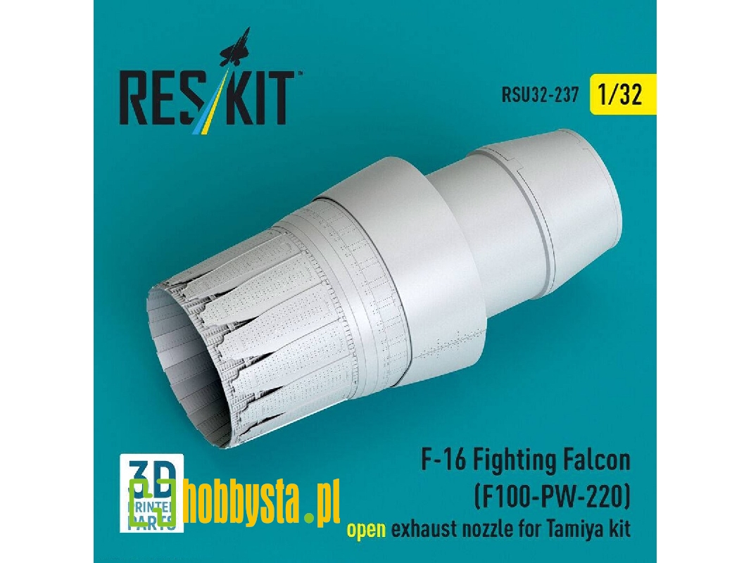 Lockheed Martin F-16 Fighting Falcon - F100-pw-220 Open Exhaust Nozzle (For Tamiya Kits / 3d-printed) - image 1