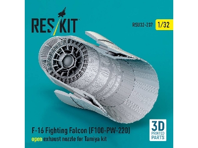 Lockheed Martin F-16 Fighting Falcon - F100-pw-220 Open Exhaust Nozzle (For Tamiya Kits / 3d-printed) - image 3
