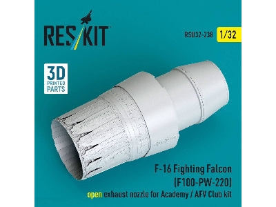 Lockheed Martin F-16 Fighting Falcon - F100-pw-220 Open Exhaust Nozzle (For Academy & Afv Club  Kits / 3d-printed) - image 1