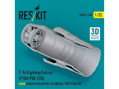 Lockheed Martin F-16 Fighting Falcon - F100-pw-220 Open Exhaust Nozzle (For Academy & Afv Club  Kits / 3d-printed) - image 4