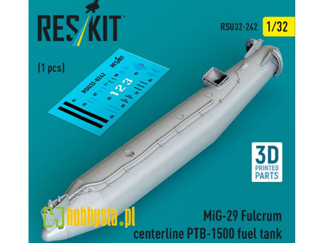 Mig-29 Fulcrum - Centerline Ptb-1500 Fuel Tank (1 Piece / 3d-printed) - image 1
