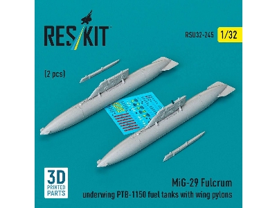 Mig-29 Fulcrum - Ptb-1150 Underwing Fuel Tanks With Pylons (2 Pcs / 3d-printed) - image 1