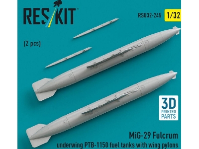 Mig-29 Fulcrum - Ptb-1150 Underwing Fuel Tanks With Pylons (2 Pcs / 3d-printed) - image 3