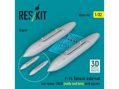 Grumman F-14 Tomcat - External Fuel Tanks 1000l (Early And Late) With Pylons (2 Pcs / 3d-printed) - image 1