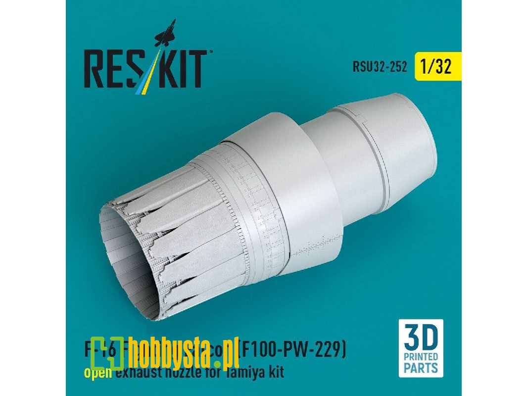 Lockheed Martin F-16 Fighting Falcon - F100-pw-229 Open Exhaust Nozzle (For Tamiya Kits / 3d-printed) - image 1
