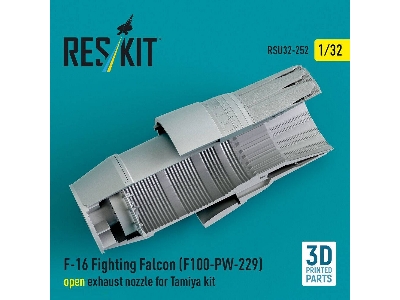 Lockheed Martin F-16 Fighting Falcon - F100-pw-229 Open Exhaust Nozzle (For Tamiya Kits / 3d-printed) - image 2