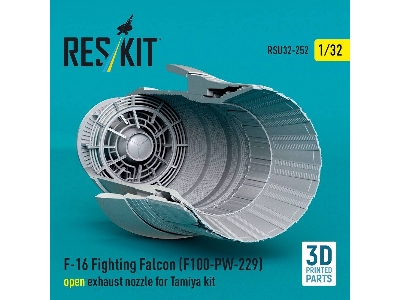Lockheed Martin F-16 Fighting Falcon - F100-pw-229 Open Exhaust Nozzle (For Tamiya Kits / 3d-printed) - image 3