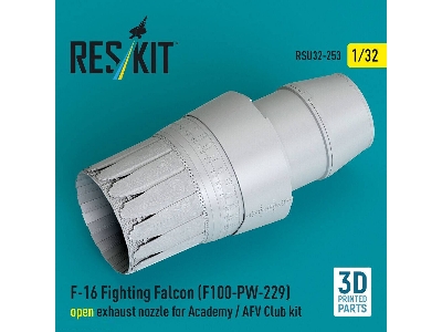 Lockheed Martin F-16 Fighting Falcon - F100-pw-229 Open Exhaust Nozzle (For Academy And Afv Club Kits / 3d-printed) - image 1