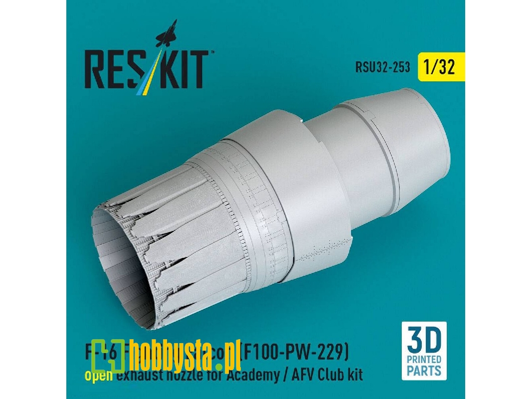 Lockheed Martin F-16 Fighting Falcon - F100-pw-229 Open Exhaust Nozzle (For Academy And Afv Club Kits / 3d-printed) - image 1
