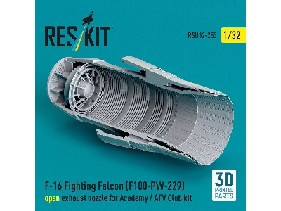 Lockheed Martin F-16 Fighting Falcon - F100-pw-229 Open Exhaust Nozzle (For Academy And Afv Club Kits / 3d-printed) - image 3