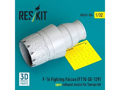 Lockheed Martin F-16 Fighting Falcon - F110-ge-129 Open Exhaust Nozzle (For Tamiya Kits / 3d-printed) - image 1
