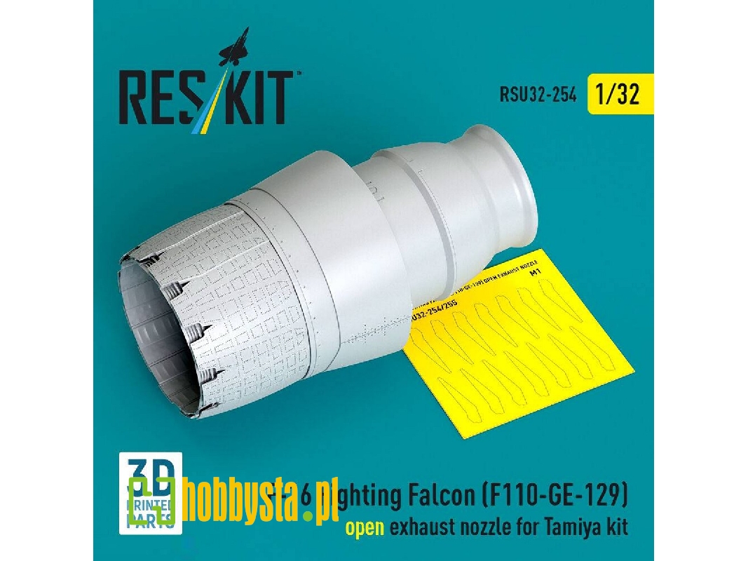 Lockheed Martin F-16 Fighting Falcon - F110-ge-129 Open Exhaust Nozzle (For Tamiya Kits / 3d-printed) - image 1
