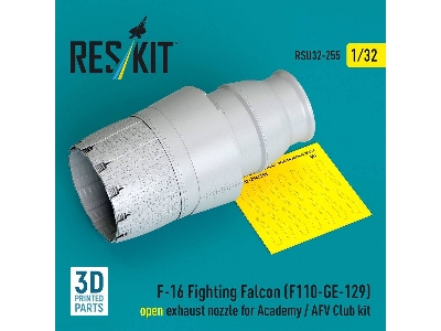 Lockheed Martin F-16 Fighting Falcon - F110-ge-129 Open Exhaust Nozzle (For Academy And Afv Club Kits / 3d-printed) - image 1