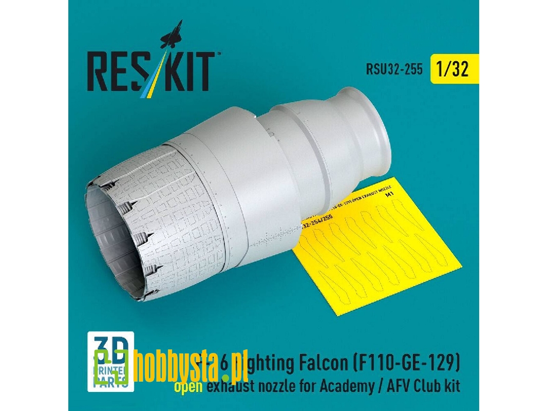 Lockheed Martin F-16 Fighting Falcon - F110-ge-129 Open Exhaust Nozzle (For Academy And Afv Club Kits / 3d-printed) - image 1