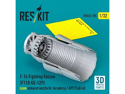 Lockheed Martin F-16 Fighting Falcon - F110-ge-129 Open Exhaust Nozzle (For Academy And Afv Club Kits / 3d-printed) - image 2