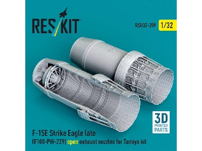Boeing F-15 E Strike Eagle Late - F100-pw-229 Open Exhaust Nozzles (For Tamiya Kits / 3d-printed) - image 1