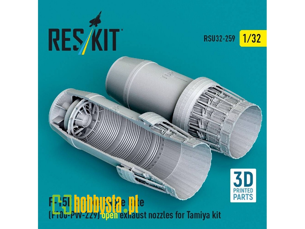 Boeing F-15 E Strike Eagle Late - F100-pw-229 Open Exhaust Nozzles (For Tamiya Kits / 3d-printed) - image 1