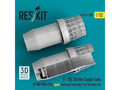 Boeing F-15 E Strike Eagle Late - F100-pw-229 Open Exhaust Nozzles (For Tamiya Kits / 3d-printed) - image 2