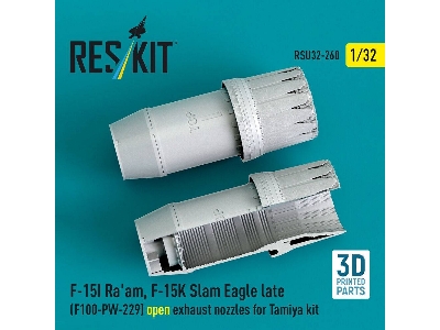 F-15i Ra'am And F-15 K Slam Eagle Late - F100-pw-229 Open Exhaust Nozzles (For Tamiya Kits / 3d-printed) - image 1