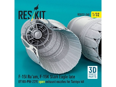 F-15i Ra'am And F-15 K Slam Eagle Late - F100-pw-229 Open Exhaust Nozzles (For Tamiya Kits / 3d-printed) - image 2