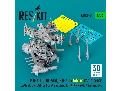 Sikorsky Mh-60l / Uh-60a And Hh-60g - Folded Main Rotor With Blade Fold Restraint Systems (For Kitty Hawk And Zimimodel / 3d-pri