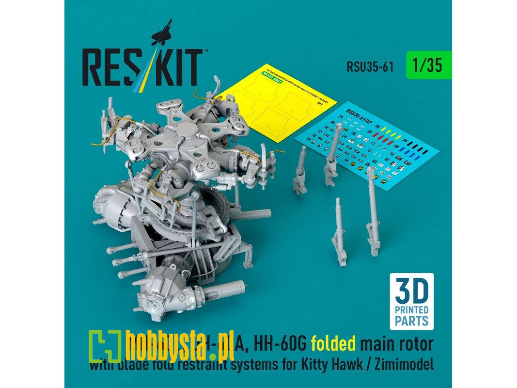 Sikorsky Mh-60l / Uh-60a And Hh-60g - Folded Main Rotor With Blade Fold Restraint Systems (For Kitty Hawk And Zimimodel / 3d-pri
