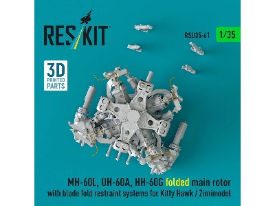 Sikorsky Mh-60l / Uh-60a And Hh-60g - Folded Main Rotor With Blade Fold Restraint Systems (For Kitty Hawk And Zimimodel / 3d-pri