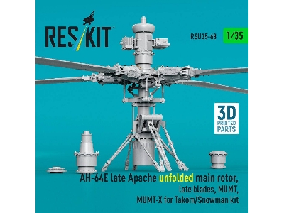 Ah-64 E Late Apache - Unfolded Main Rotor, Late Blades, Mumt, Mumt-x (For Takom / Snowman Kits / 3d-printed) - image 2