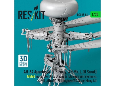Ah-64 Apache (A,d, E Early, Ah Mk.I, Di Saraf) - Folded Main Rotor, Late Blades & Fold Restraint Systems, Mumt, An/Apg-78 Longbo