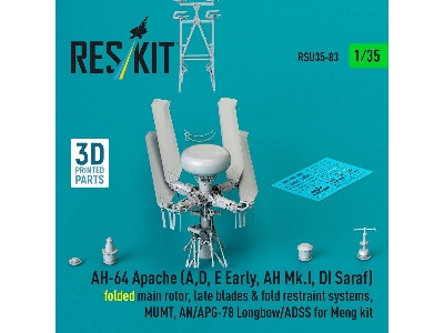 Ah-64 Apache (A,d, E Early, Ah Mk.I, Di Saraf) - Folded Main Rotor, Late Blades & Fold Restraint Systems, Mumt, An/Apg-78 Longbo