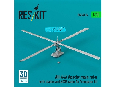 Ah-64 A Apache - Main Rotor With Blades And Adss Radar (For Trumpeter Kits / 3d-printed) - image 1