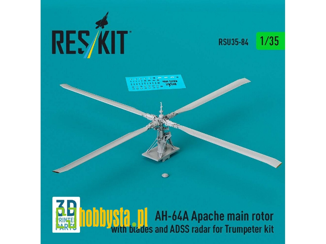 Ah-64 A Apache - Main Rotor With Blades And Adss Radar (For Trumpeter Kits / 3d-printed) - image 1