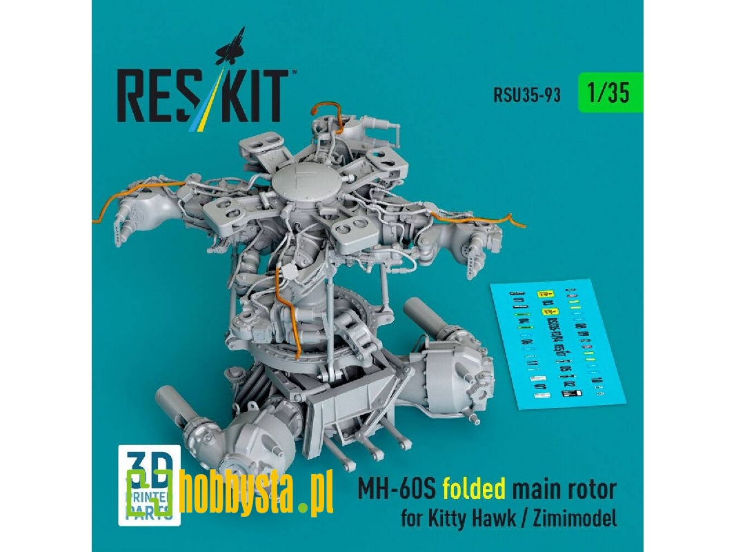 Sikorsky Mh-60s - Folded Main Rotor (For Kitty Hawk And Zimimodel / 3d-printed) - image 1