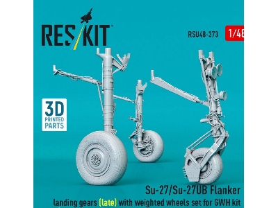 Sukhoi Su-27/Su-27ub Flanker - Landing Gears (Late) With Weighted Wheels Set (For Gwh Kits / 3d-printed) - image 1