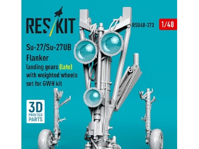 Sukhoi Su-27/Su-27ub Flanker - Landing Gears (Late) With Weighted Wheels Set (For Gwh Kits / 3d-printed) - image 2