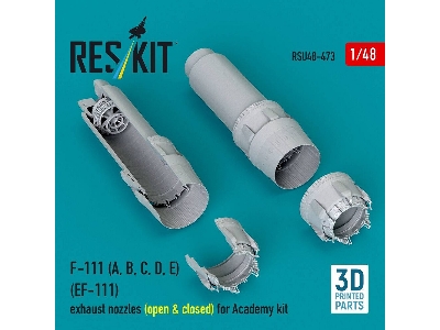 General Dynamics F-111 A, B, C, D, E And Ef-111 - Exhaust Nozzles / Open & Closed (For Academy Kits / 3d-printed) - image 1