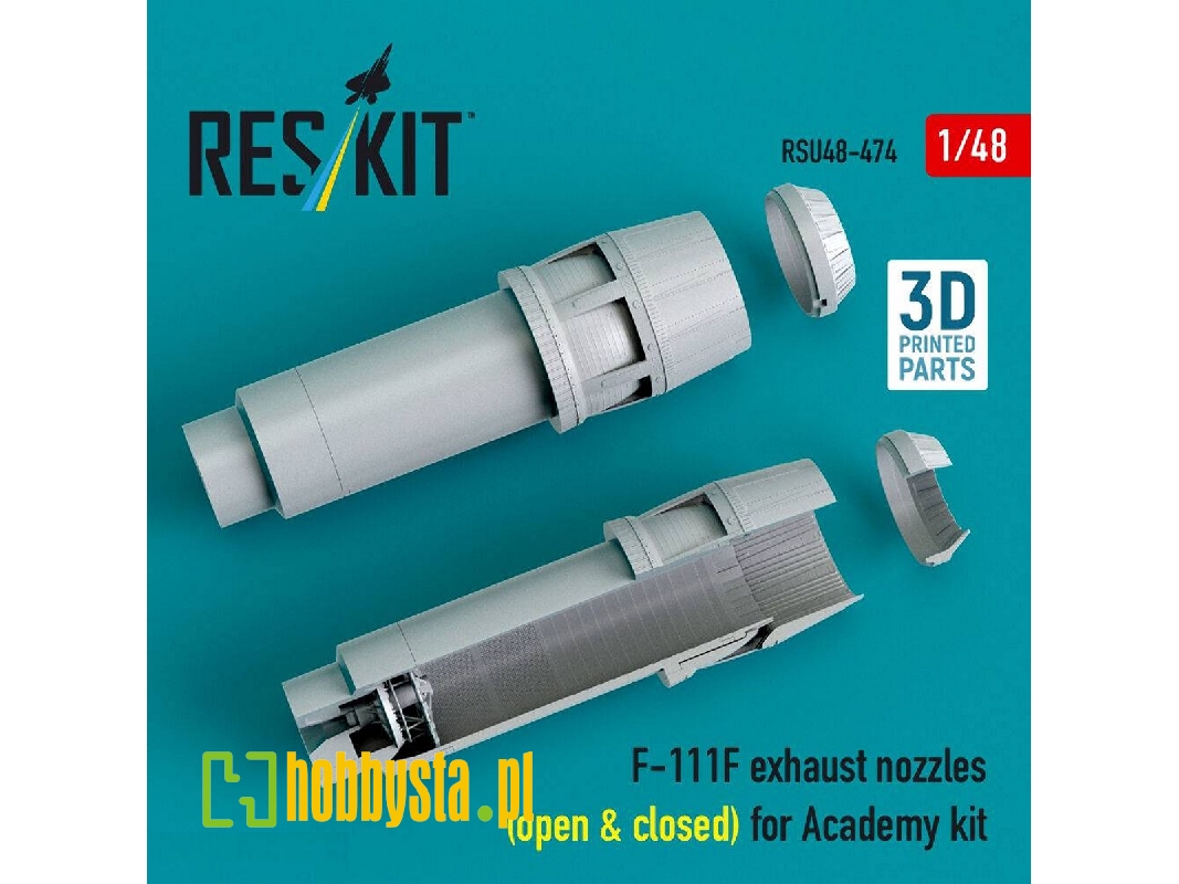 General Dynamics F-111 F - Exhaust Nozzles / Open & Closed (For Academy Kits / 3d-printed) - image 1