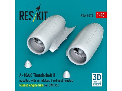 Fairchild A-10 A/C Thunderbolt Ii - Nacelles With Air Intakes & Exhaust Nozzles / Close Engine Bay (For Gwh Kits / 3d-printed) -