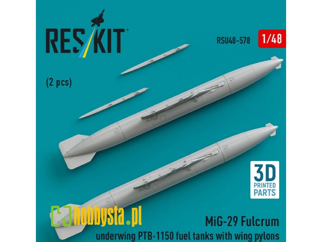 Mig-29 Fulcrum - Underwing Ptb-1150 Fuel Tanks With Wing Pylons (2 Pcs / 3d-printed) - image 1