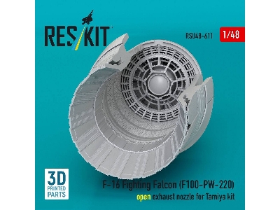 Lockhhed Martin F-16 Fighting Falcon - F100-pw-220 Open Exhaust Nozzle (For Tamiya Kits / 3d-printed) - image 3